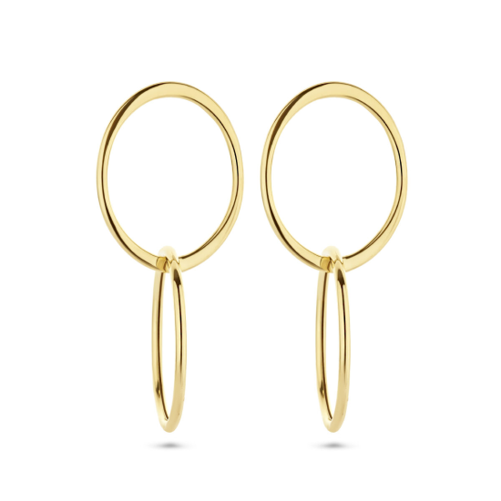 14krt gouden oorhangers 4.2cm 23x18mm - 617926