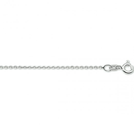 14 krt witgoud anker collier 45cm 1.1mm - 618006