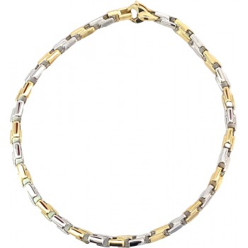 Monzario 14krt bicolor gouden armband 19cm - 618414