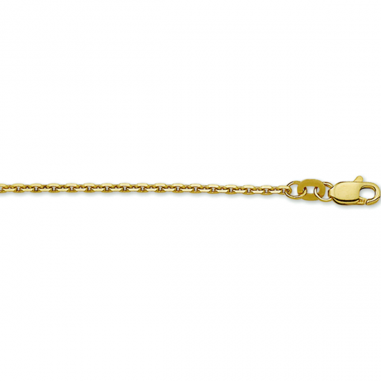 14krt gouden anker collier gediamanteert 45cm 1.5mm - 618523