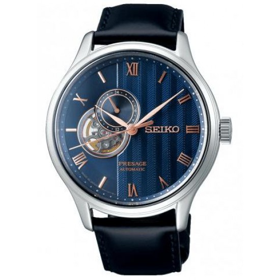 Seiko Presage Automaat Staal Blauw Leer SSA421J1 - 618555