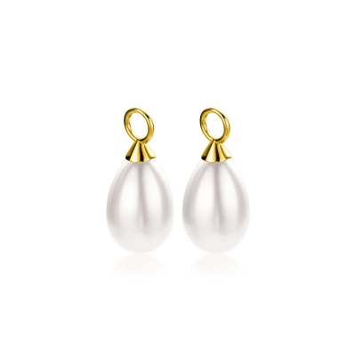 ZINZI zilveren oorbedels parel wit druppel 15x10 verguld ZICH355WG - 618562 ZINZI zilveren oorbedels parel wit druppel 15x10 verguld ZICH355WG - 618562