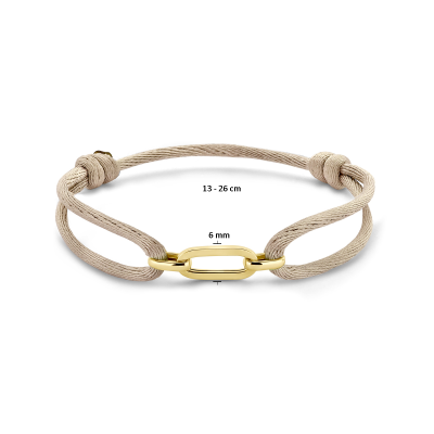 14krt gouden schakel aan beige satijn draad geknoopt verstelbaar - 618687 14krt gouden schakel aan beige satijn draad geknoopt verstelbaar - 618687