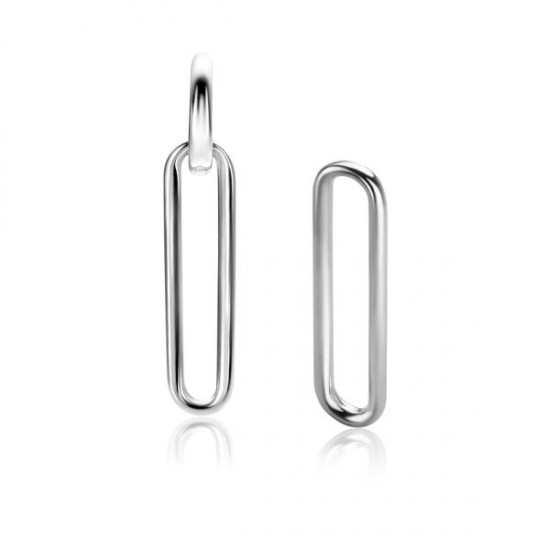 ZINZI zilveren oorbedels paperclip glad 28mm ZICH2416 - 618721