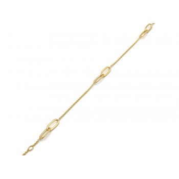 14krt gouden armband met paperclip tussenstukjes 18-19cm - 618734