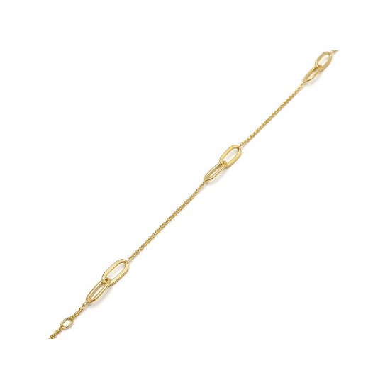14krt gouden armband met paperclip tussenstukjes 18-19cm - 618734