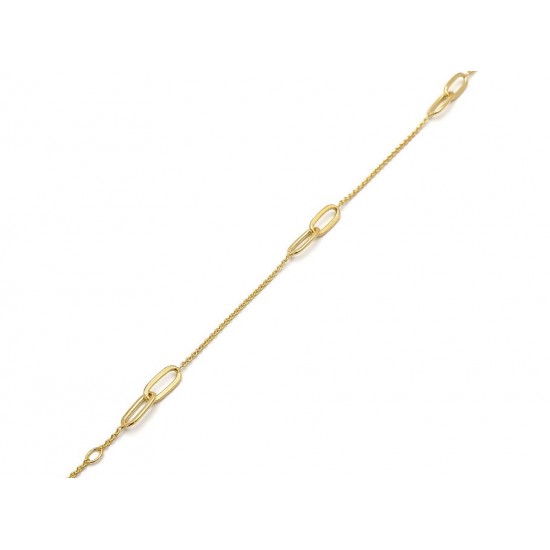 14krt gouden collier met paperclip tussen stukjes 42-45cm - 618735