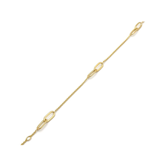 14krt gouden collier met paperclip tussen stukjes 42-45cm - 618735 14krt gouden collier met paperclip tussen stukjes 42-45cm - 618735