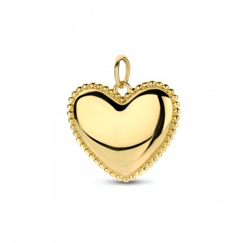 14krt gouden hart hanger met parelrand - 618939