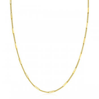 ZINZI zilveren collier gourmet dun met staafjes verguld ZIC2366G - 618976