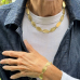 Sanjoya Armband van verguld zilver met ovaalvormige en matte schakels, lengte 17cm+3cm. - 618980
