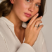Blush Lab Grown Ring solitair 4-poots chaton 1.00crt G SI1 - 619009