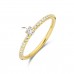 14krt gouden solitairring met diamant 0.25ct H SI (S022) - 619048