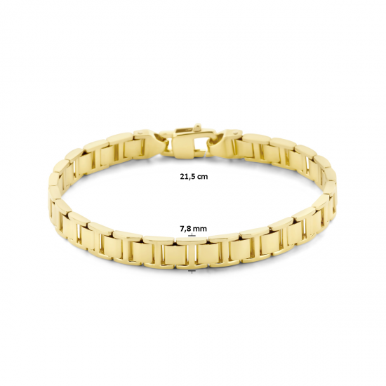 14krt gouden herenarmband 21.5cm 7,8 mm massief (S704) - 619049