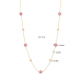 14krt gouden collier roze robijn en roze opaal 42-45cm (S580) - 619068