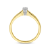 14krt bicolor gouden solitairring met diamant 0.05ct H SI (S300) - 619080