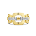 14krt bicolor gouden ring schakel met diamant 0.11ct H SI (S965) - 619081