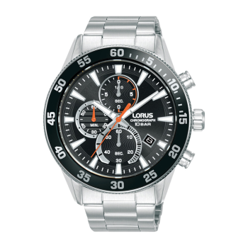 Lorus herenhorloge chrono zwart/oranje 100mtr RM321JX9 - 619128