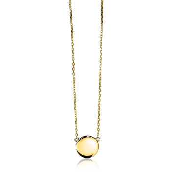 ZINZI zilveren collier 43cm met rond plaatje 15mm verguld ZIC2345G - 619161