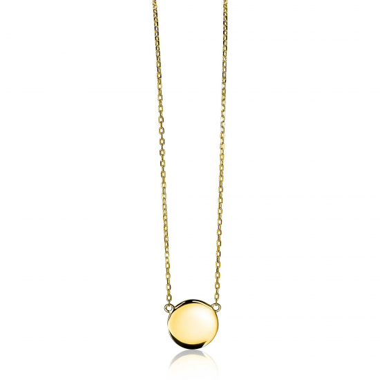 ZINZI zilveren collier 43cm met rond plaatje 15mm verguld ZIC2345G - 619161