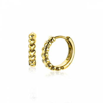 ZINZI zilveren klapcreolen hartjes 15x3mm verguld ZIO1798 - 619205