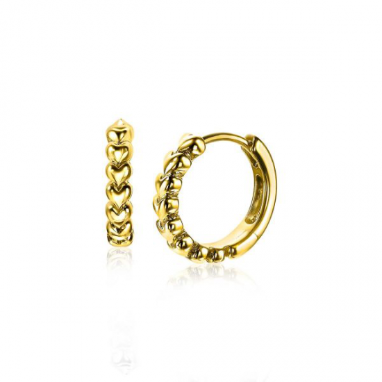 ZINZI zilveren klapcreolen hartjes 15x3mm verguld ZIO1798 - 619205