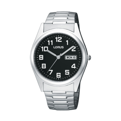 Lorus Herenhorloge Rekband Staal Zwart  50mtr RXN13CX9 - 621396