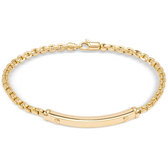 Monzario 14krt gouden armband met plaat ertussen 19cm 3.4mm 1473A - 619261