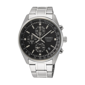Seiko Chrono Staal Zwart 100mtr SSB379P1 - 620227