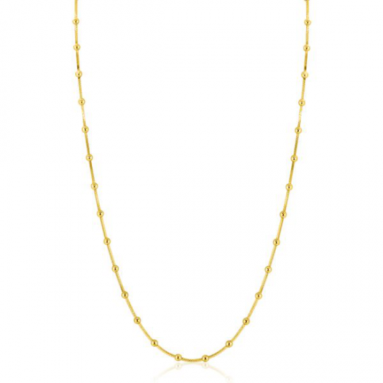 ZINZI zilveren collier slang met bolletjes ZIC2471G - 619433