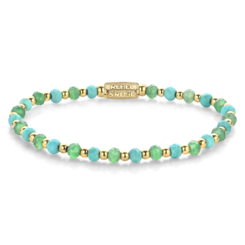 Rebel & Rose Jewelry Bracelet Blue Green Adventure Verguld - 619454