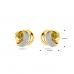 14krt gouden oorknoppen knoop met diamant 0.19ct (2x 0.095ct) H SI - 619551