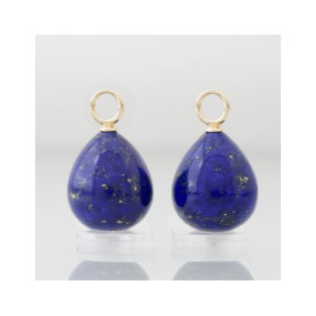 14krt gouden oorbedels Lapis Lazuli 12/10 mm - 619675