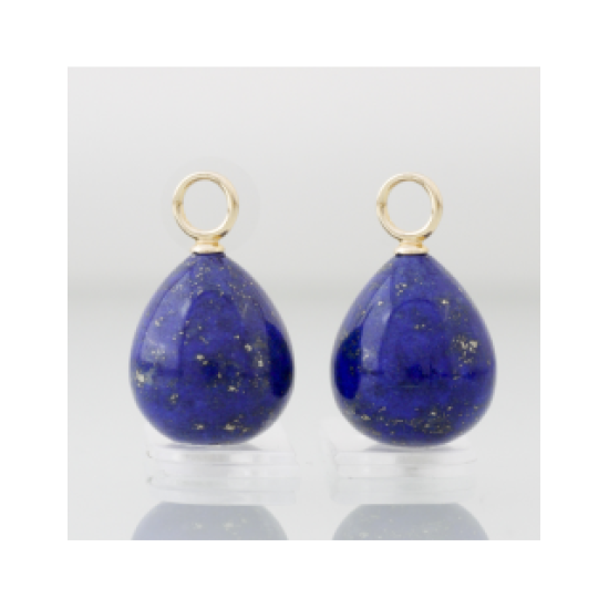 14krt gouden oorbedels Lapis Lazuli 12/10 mm - 619675
