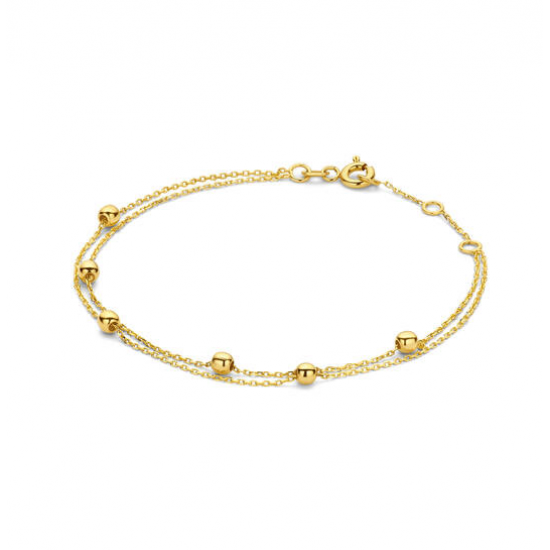 Jackie 14krt gouden armband Double Bubble JKB23.351 - 619678