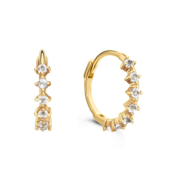 Jackie 14krt gouden oorbellen Radiance White Topaas Hoops JKE24.440 - 619683