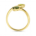 14krt gouden ring met groen toermalijn, peridot en diamant 0.03ct h si - 619755