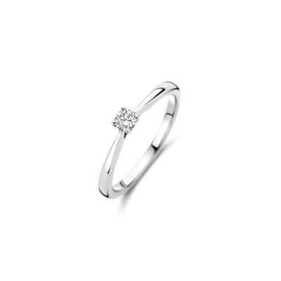 Blush Lab Grown Ring solitair 4-poots chaton 0.15crt G SI witgoud - 619868