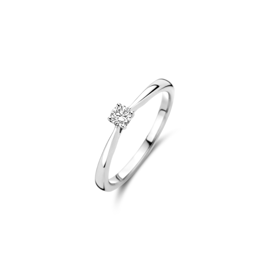 Blush Lab Grown Ring solitair 4-poots chaton 0.15crt G SI witgoud - 619868