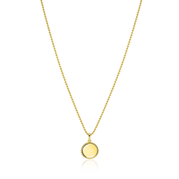 ZINZI zilveren coin hanger met parelrand voor gravure 12mm verguld ZIH2650G (zonder collier) - 620072