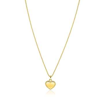 ZINZI zilveren hanger hart met parelrand voor gravure verguld ZIH2652G (zonder collier) - 620073
