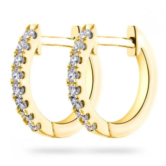 14krt gouden creolen met diamant 20-0.26crt H SI - 620078