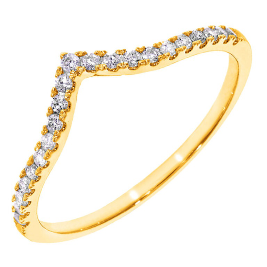 14krt gouden ring V-vorm met diamant 21-0.16crt H SI - 620082