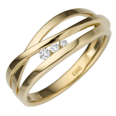 14krt gouden ring overslag met diamant 1-0.04/2-0.04crt H SI - 620083 14krt gouden ring overslag met diamant 1-0.04/2-0.04crt H SI - 620083