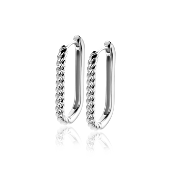 ZINZI zilveren creolen half bewerkt 24.5x2.5mm ZIO2692 - 620104