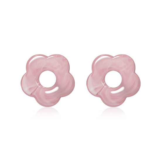 ZINZI oorbedels bloem 26mm roze kunststof ZICH2720BA - 620110