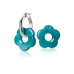 ZINZI oorbedels bloem 26mm turquoise kunststof ZICH2720BA - 620111