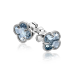 ZINZI zilveren oorknopjes klaver blauw ZIO2663B - 620131