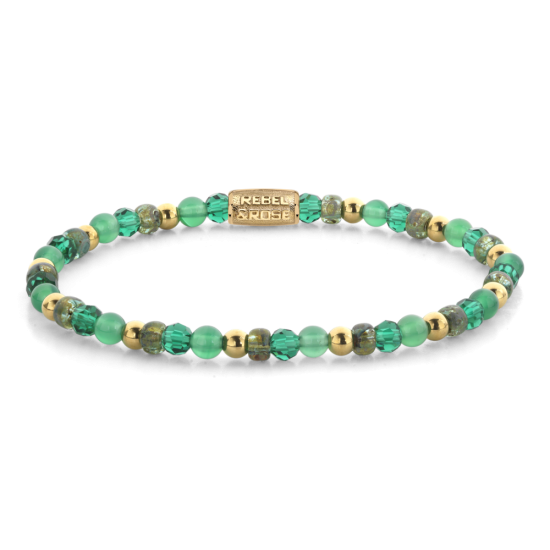 Rebel & Rose Jewelry Bracelet Green Morning Glam Rocks 4mm 40166-g - 620209