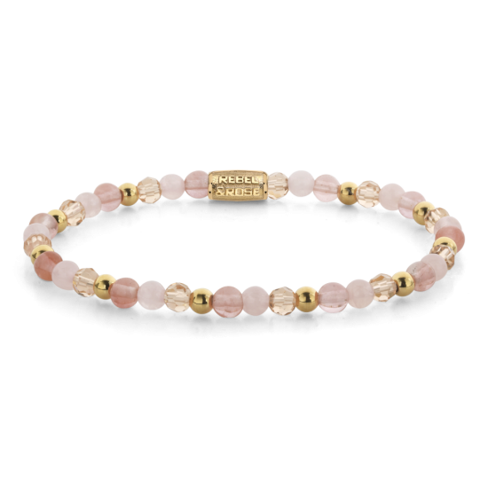 Rebel & Rose Jewelry Bracelet Roses and Cherry Rocks 4mm 40165-g - 620210